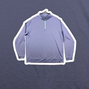 Peter Millar Crown Sport Perth Quarter Zip Lavender Purple Mint Green Mens XL